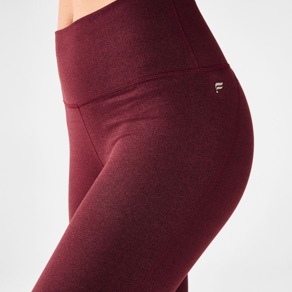 High waisted heathered 7/8 legging (size: S, color: burgundy)